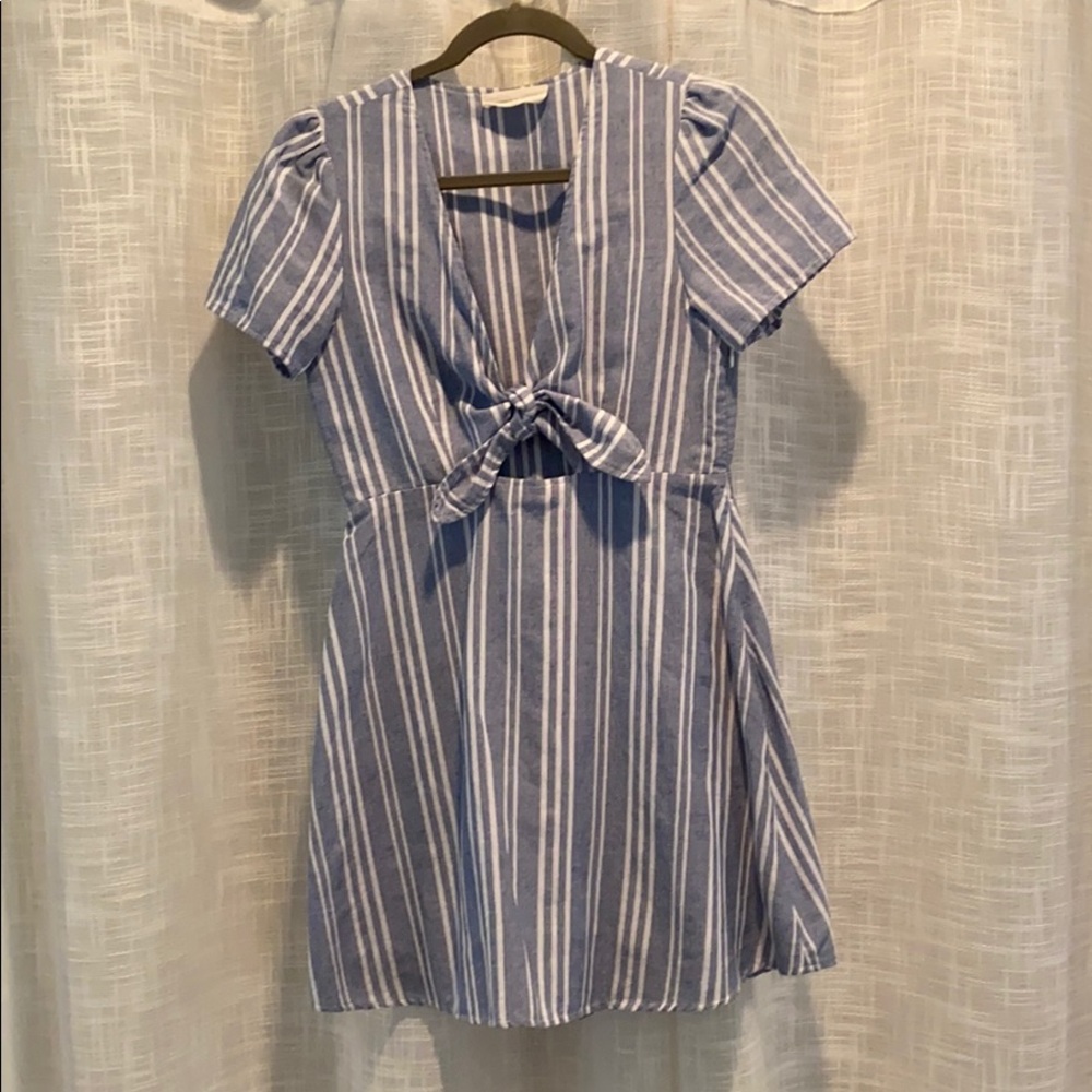 Blue and white, stripped dress